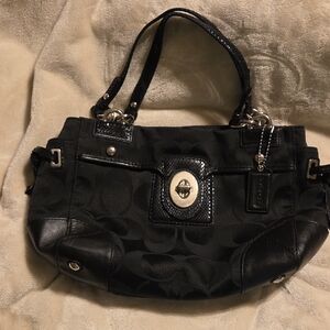 Coach Black Signature Shoulder Bag